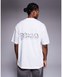 HUGO - Nyrotee Bubble Logo Back Print Oversized T-Shirt - Lyst