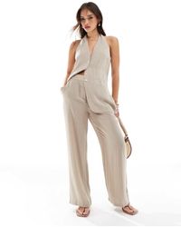 Pretty Lavish - Pantalones De Sastre Color Topo De (Parte De Un Conjunto)-Beis Neutro - Lyst