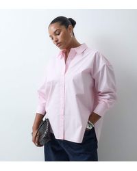 ASOS - Asos Design Curve Dipped Hem Oversized Shirt - Lyst