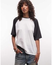 Weekday - Boxy Fit Raglan T-shirt With Contrast Sleeves - Lyst