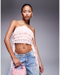 AFRM - Halter Neck Ruffle Top - Lyst