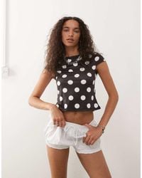 Collusion - Cap Sleeve Slash Neck Top - Lyst