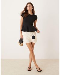 ASOS - Linen Blend Mini Skort - Lyst