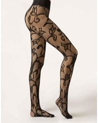 Calzedonia - Macro Floral Fishnet Tights - Lyst