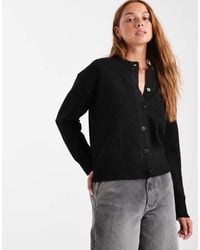New Look - Crew Neck Button Down Cardigan - Lyst