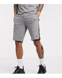 Calvin Klein Exclusive Grey Sweatshort With Grey Logo Taping - Gray
