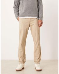 Polo Ralph Lauren - Pantalon chino droit en sergé stretch sans pinces à l'avant - beige kaki - Lyst