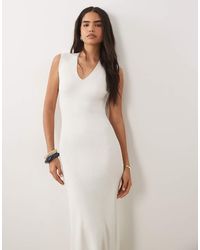 Mango - Compact Knit Sleeveless Midi Dress - Lyst