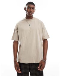 ASOS - T-Shirt Basic Oversize Color Pietra - Lyst