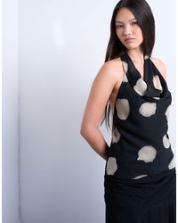 TOPSHOP - Chiffon Cowl Neck Top - Lyst