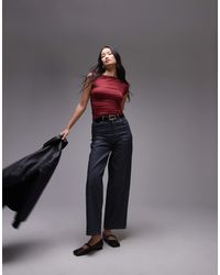 TOPSHOP - Slinky Asymmetric Off The Shoulder Top - Lyst