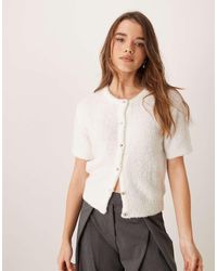 Gina Tricot - Superzacht Gebreid Vest Met Korte Mouwen En Textuur - Lyst