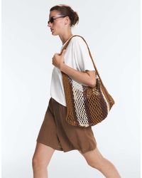 Oysho - Striped Net Shoulder Bag - Lyst