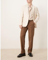ASOS - Pantalones De Vestir Marrones De Pernera Recta De - Lyst