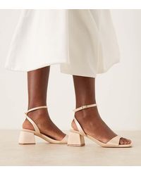 Be Mine Wide Fit - Bridal Ammie Low Block Heeled Sandals - Lyst