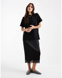 ASOS - Vestito T-Shirt Midi Ibrido Con Gonna - Lyst