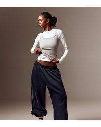 Bershka - Petite Plush Jogger Trousers - Lyst
