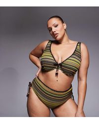 ASOS - Asos Design Curve Kenny Crochet Sierra High Waisted Bikini Bottom With Ties - Lyst