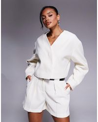 ASOS - Cropped Textured Blazer Co-Ord - Lyst