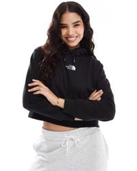 The North Face - Sudadera Corta Negra Extragrande Básica Con Capucha Y Logo Essential De - Lyst