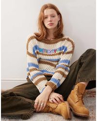 Kickers - Loose Fit Open Knit Retro Stripe Knit - Lyst