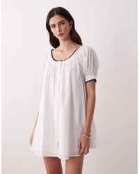 ASOS - Babydoll Button Down Mini Dress - Lyst