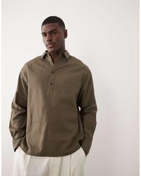 ASOS - Oversized Overhead Linen Blend Shirt - Lyst
