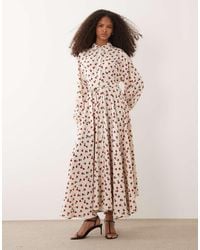 Iyal - Collar Detail Button Through Maxi Dress - Lyst