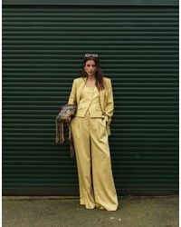 TOPSHOP - Co Ord Premium Wedding Guest Occasion Tailored Pleated Wide Leg Trouser - Lyst