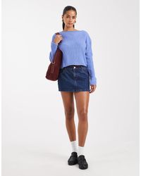 ASOS - Jersey De Corte Cuadrado Con Cuello Redondo Y Borde Vuelto De - Lyst