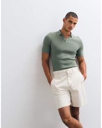ASOS - Jort De Mezcla De Lino De Largo Medio En-Neutro - Lyst