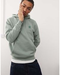 adidas Originals - Sudadera Verde Con Capucha Y Trébol Trefoil Essentials De - Lyst