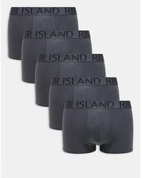 River Island - Jacquard Waistband 5 Pack Of Trunks - Lyst