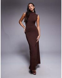 ASOS - – hochgeschlossenes, drapiertes maxikleid - Lyst