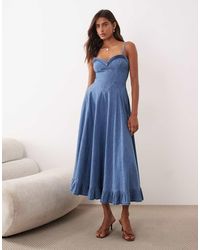 Free People - Drop Waist Midi Dress - Lyst