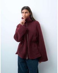 Monki - Cinched Fleece Pile Jacket - Lyst
