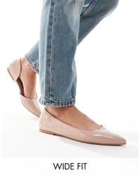 Asos Design Wide Fit - Virtue D'Orsay Pointed Ballet Flats - Lyst