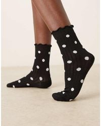ASOS - Polka Dot Socks With Frill Trim - Lyst