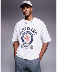 ASOS - Boxy Oversized T-shirt With Varsity Graphic - Lyst