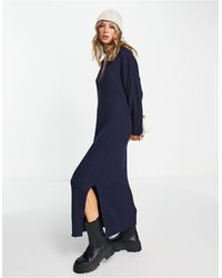 ASOS - Knitted Maxi Dress With Open Collar - Lyst