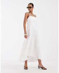 & Other Stories - Linen Midi Dress With Thin Crossover Straps - Lyst