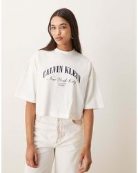 Calvin Klein - Heritage Logo Cropped Boxy T-shirt - Lyst