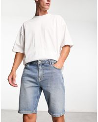 ASOS - Pantaloncini di jeans skinny lunghezza normale lavaggio medio - Lyst