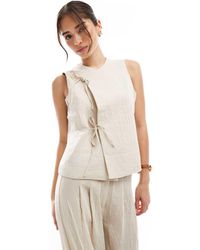 Vero Moda - Waistcoat With Tie Front Detail Co-ord - Lyst