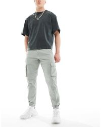 Only & Sons - Pantalones Cargo Verde Salvia Claro De Corte Tapered Con Bajos Ajustados De - Lyst