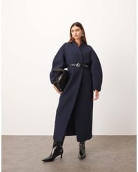 ARRANGE - Wool Mix Cinched Waist Ovoid Sleeve Coat - Lyst