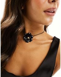 ASOS - Choker With Corsage And Cord Detail - Lyst