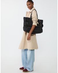 Stradivarius - Borsa Shopping Nera Con Zip - Lyst