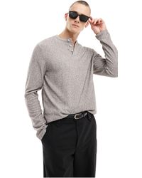ASOS - Standard Long Sleeve T-shirt With Henley Neckline - Lyst