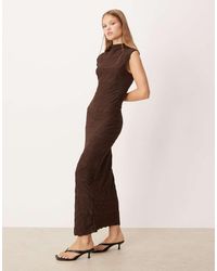 Vila - Maxi Jurk Van Getextureerde Jersey - Lyst